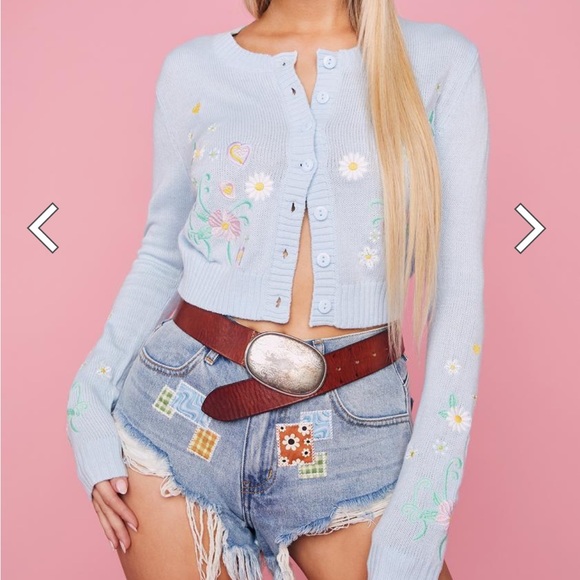 Sugar Thrillz Flower Fields Embroidered Cardigan, size small, NWT - Picture 13 of 16